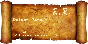 Reiser Rezső névjegykártya